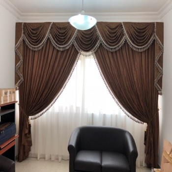 American style curtains with design