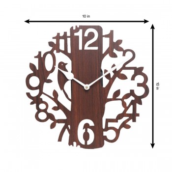 Sehaz Artworks Tree Bird Wood Wall Clock
