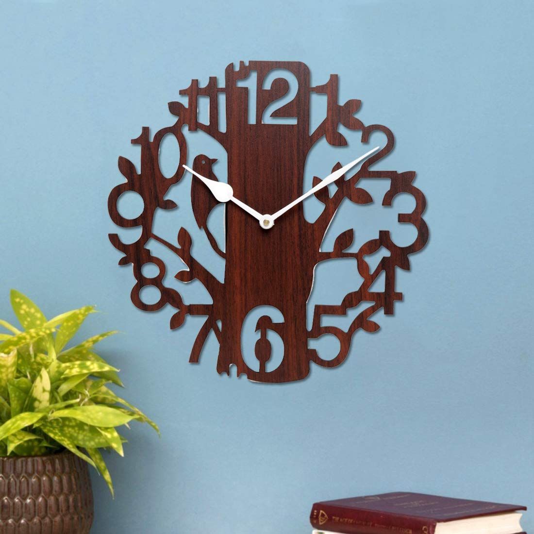 Sehaz Artworks Tree Bird Wood Wall Clock
